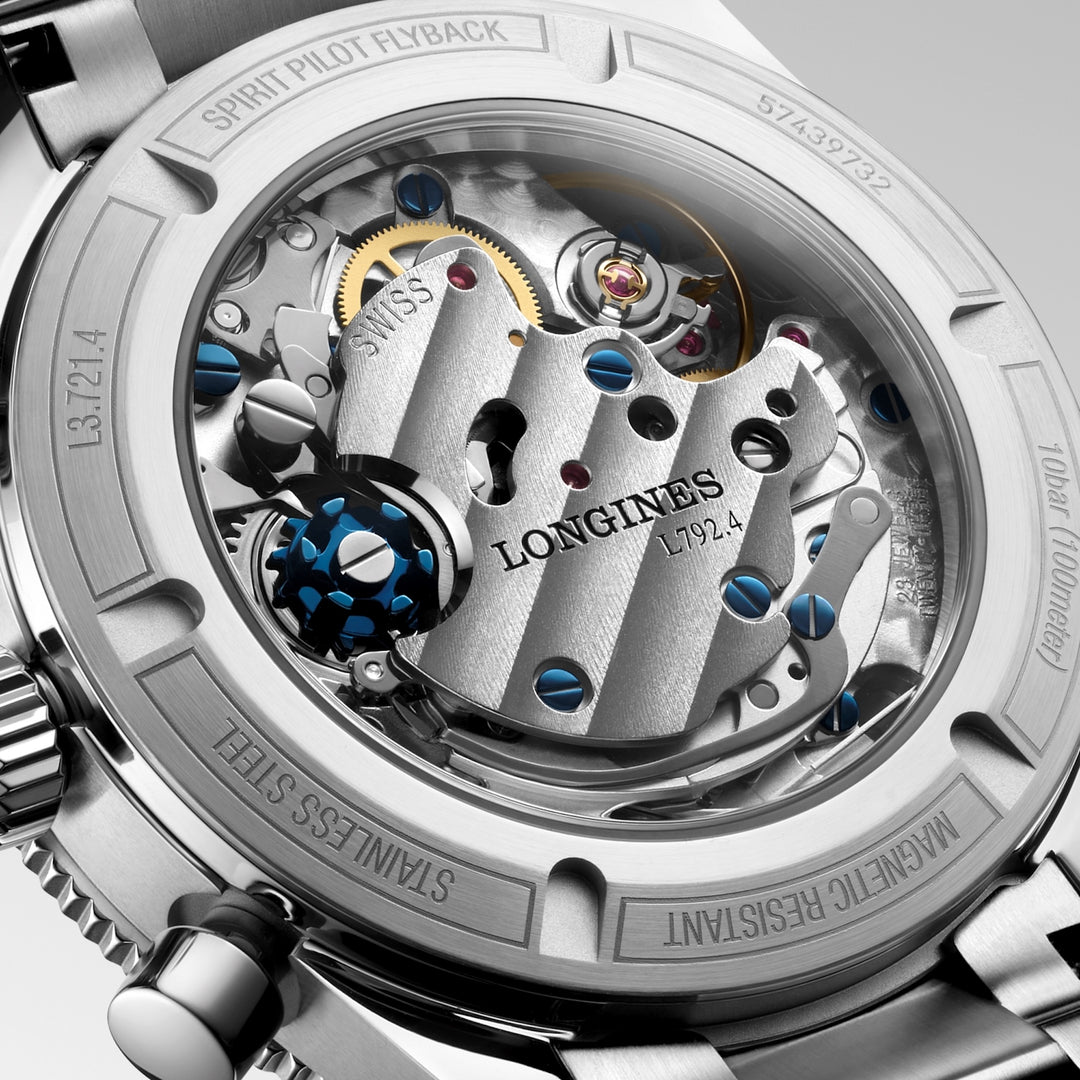 Longines - Spirit Pilot Flyback - L3.721.4.53.6 – Handaufzugswerk – schwarz - 39,5 mm - Herrenuhr