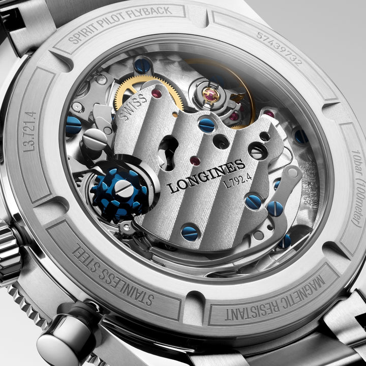 Longines - Spirit Pilot Flyback - L3.721.4.53.6 – Handaufzugswerk – schwarz - 39,5 mm - Herrenuhr