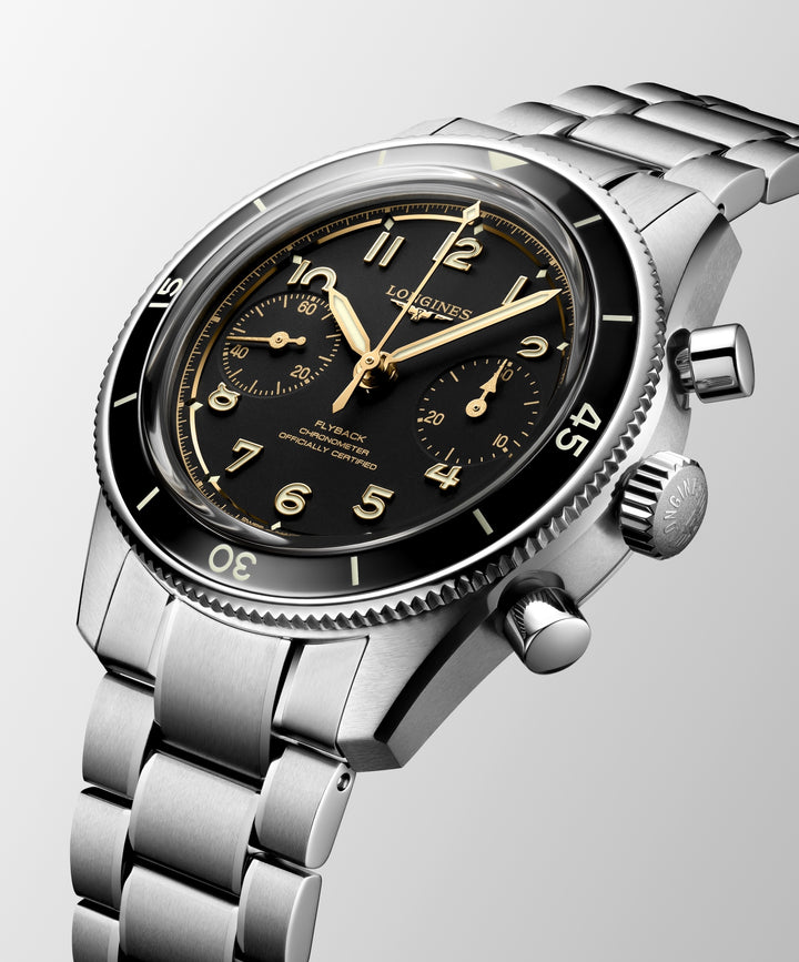 Longines - Spirit Pilot Flyback - L3.721.4.53.6 – Handaufzugswerk – schwarz - 39,5 mm - Herrenuhr