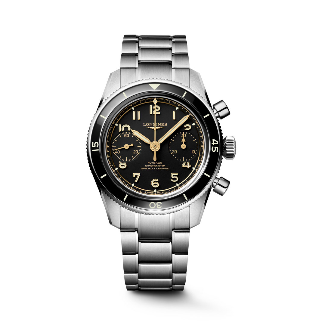 Longines - Spirit Pilot Flyback - L3.721.4.53.6 – Handaufzugswerk – schwarz - 39,5 mm - Herrenuhr