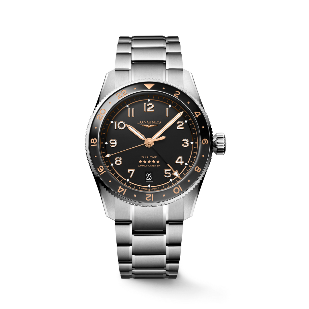 Longines - Spirit Zulu Time - L3.802.4.50.6 – Automatikwerk – schwarz - 39 mm - Herrenuhr