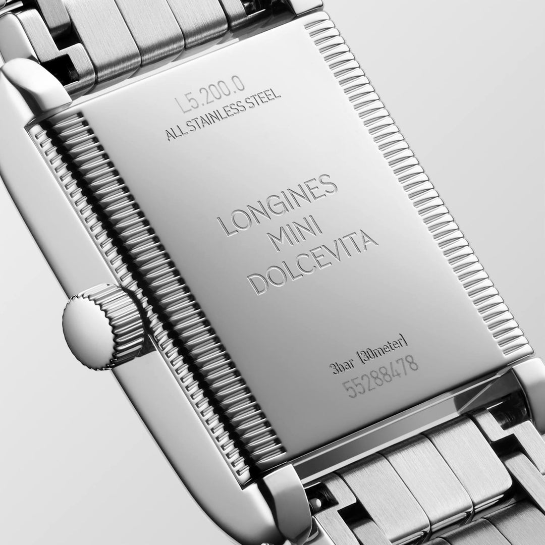 Longines - Mini DolceVita mit der Referenz L5.200.0.71.6 besteht aus Edelstahl und Diamanten Stainless Steel