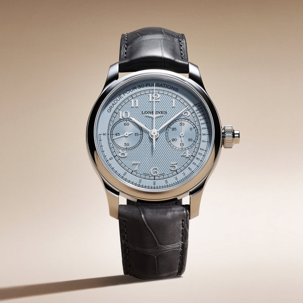 Longines - Master Collection - L2.960.4.93.2 – Automatikwerk – blau, grau- 41 mm - Herrenuhr
