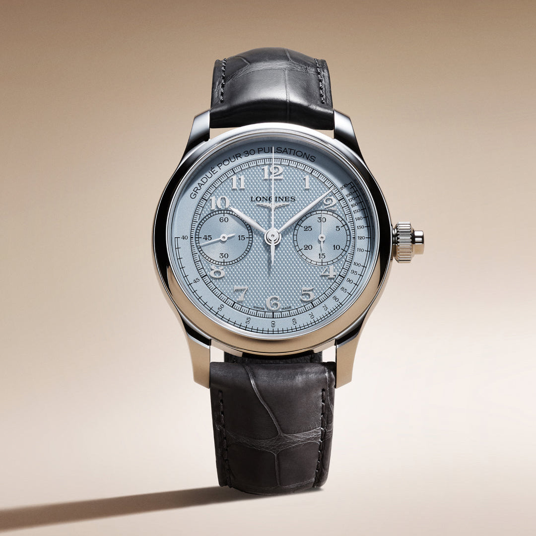 Longines - Master Collection - L2.960.4.93.2 – Automatikwerk – blau, grau- 41 mm - Herrenuhr