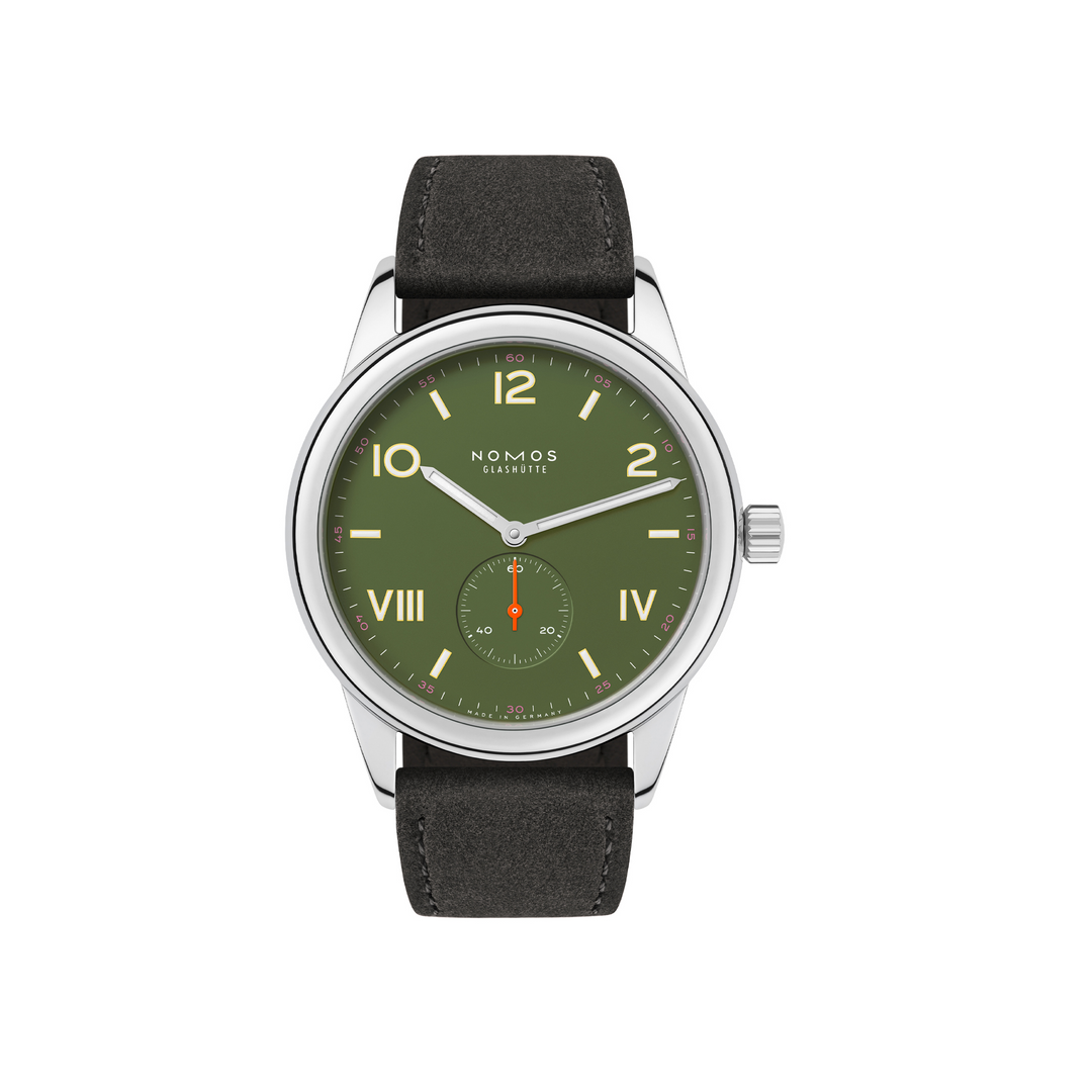 NOMOS Glashütte - Club Campus all olive - 739.GB – Handaufzugswerk – olivgrün - 38,5 mm - Herren- und Damenuhr