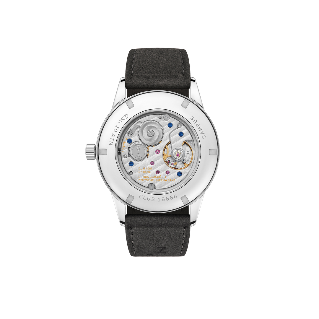 NOMOS Glashütte - Club Campus all olive - 739.GB – Handaufzugswerk – olivgrün - 38,5 mm - Herren- und Damenuhr mit Saphirglasboden