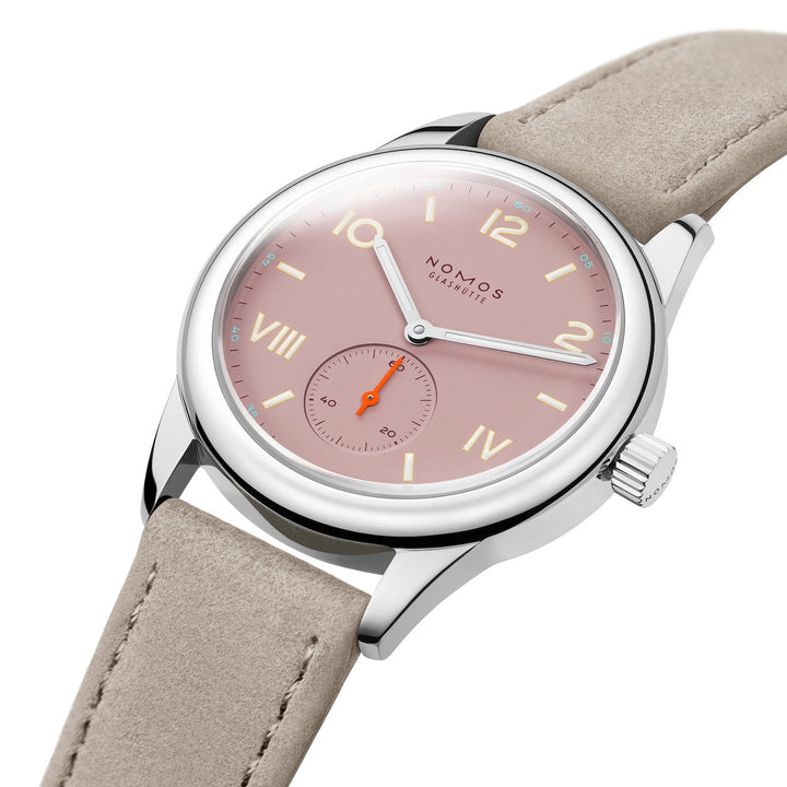 NOMOS Glashütte - Club Campus full rose - 706.GB – Handaufzugswerk – rosa - 36 mm - Damenuhr mit rosa Zifferblatt