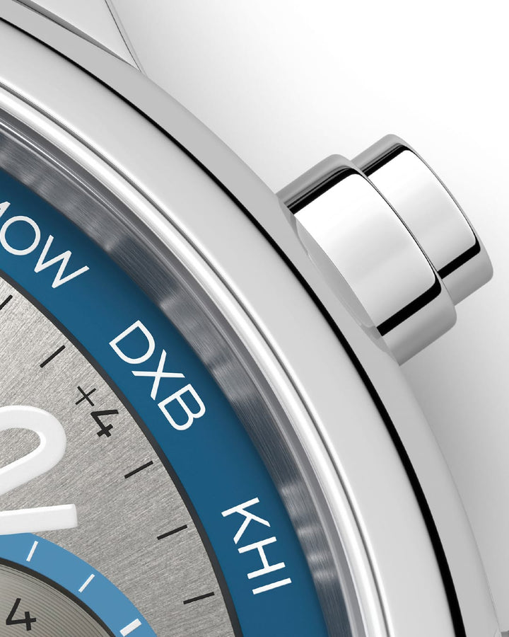 NOMOS Glashütte - Club Sport neomatik Weltzeit silber - 791 – Automatikwerk – silber - 40 mm - Herrenuhr mit Krone