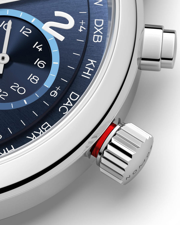 NOMOS Glashütte - Club Sport neomatik Weltzeit blau - 790 – Automatikwerk – blau - 40 mm - Herrenuhr 