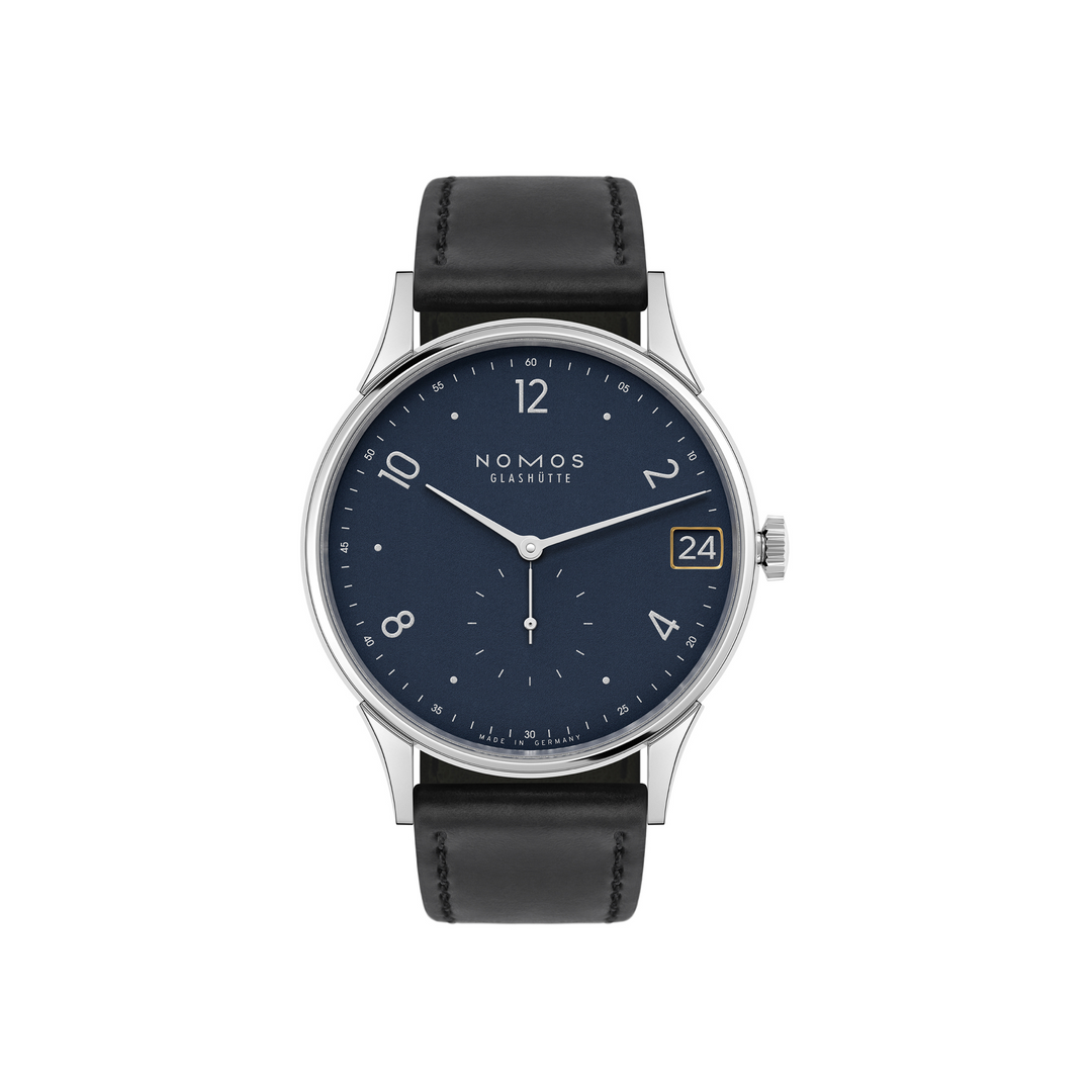 NOMOS Glashütte - Minimatik Datum blau – 1252 - Handaufzugswerk – blau - 39,5 mm - Herrenuhr