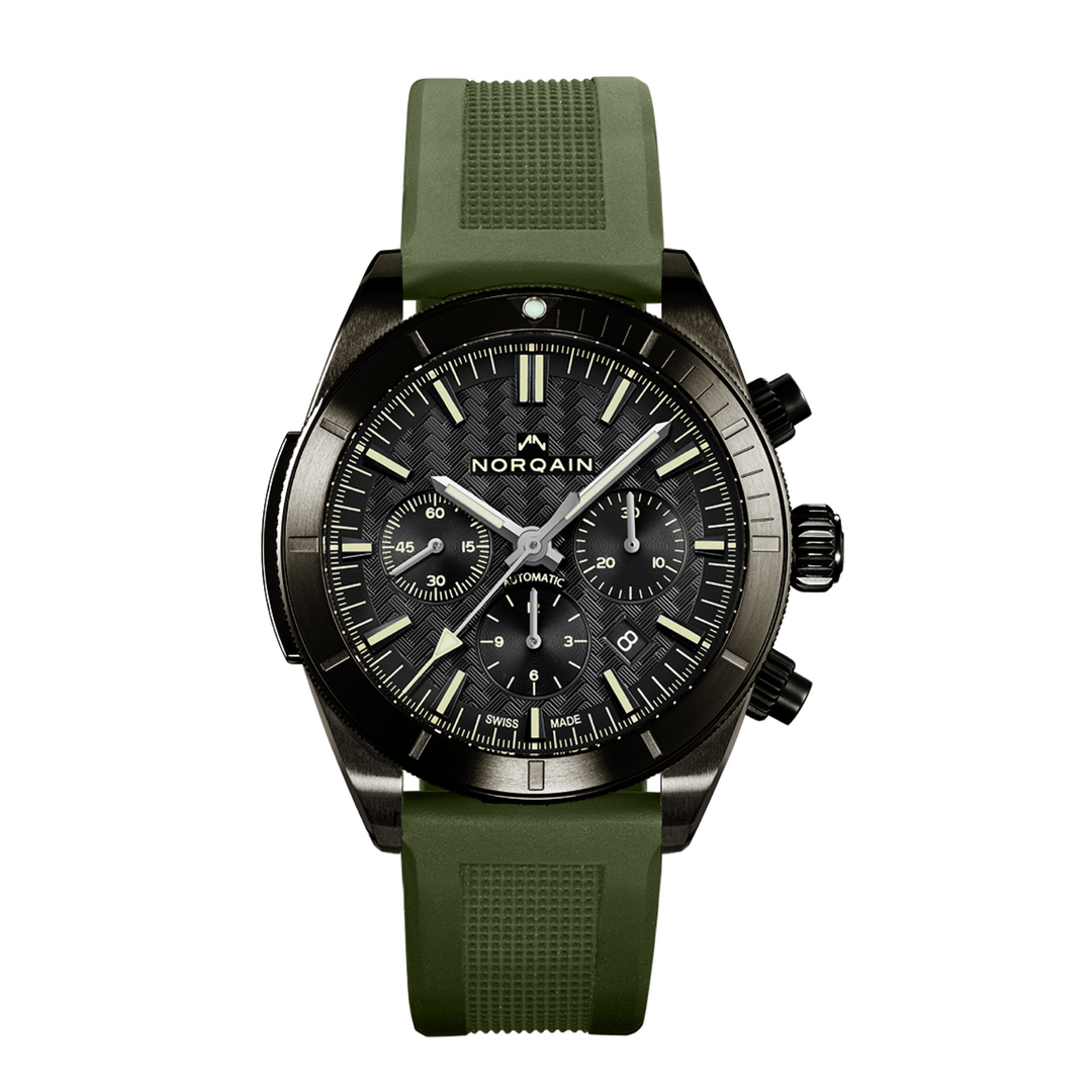 NORQAIN - Adventure Chrono - N1200.19B01.B01 – Automatik-Chronographenwerk – schwarz, khaki - 44 mm - Herrenuhr