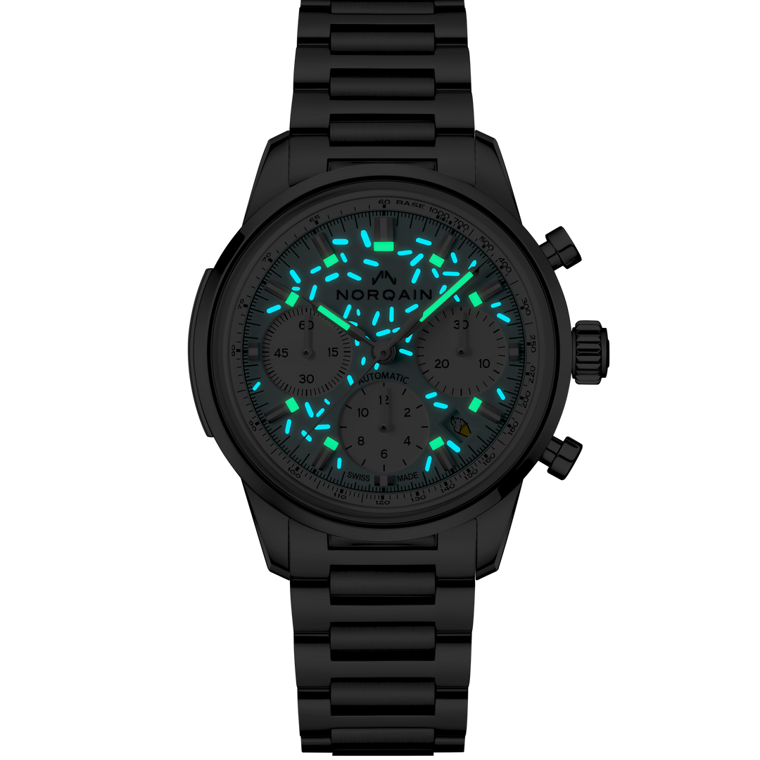NORQAIN - Freedom Chrono Enjoy Life "Sprinkles" - N2201.19S04.A01 – Automzik-Chronographenwerk – hellblau, weiß - 40 mm - Herren- und Damenuhr