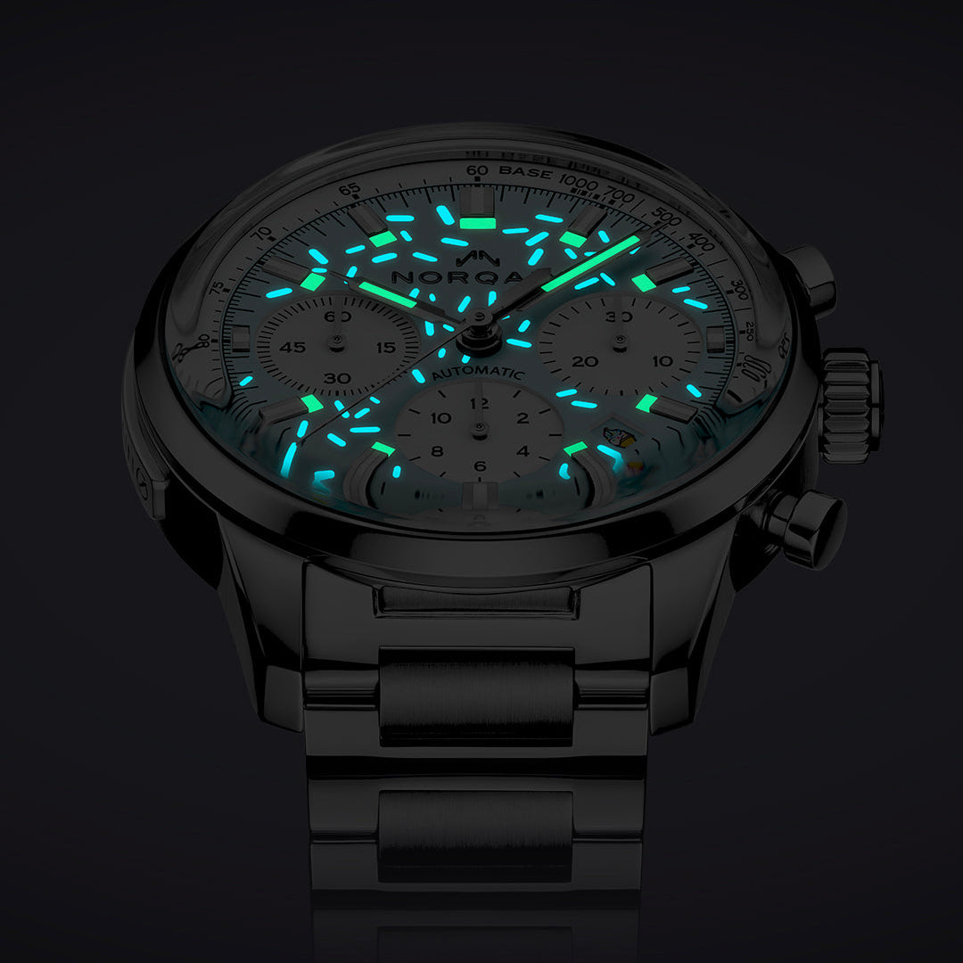 NORQAIN - Freedom Chrono Enjoy Life "Sprinkles" - N2201.19S04.A01 – Automzik-Chronographenwerk – hellblau, weiß - 40 mm - Herren- und Damenuhr Super-LumiNova®