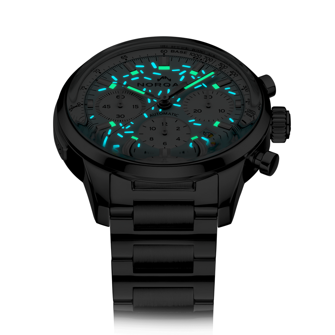 NORQAIN - Freedom Chrono Enjoy Life "Sprinkles" - N2201.19S04.A01 – Automzik-Chronographenwerk – hellblau, weiß - 40 mm - Herren- und Damenuhr