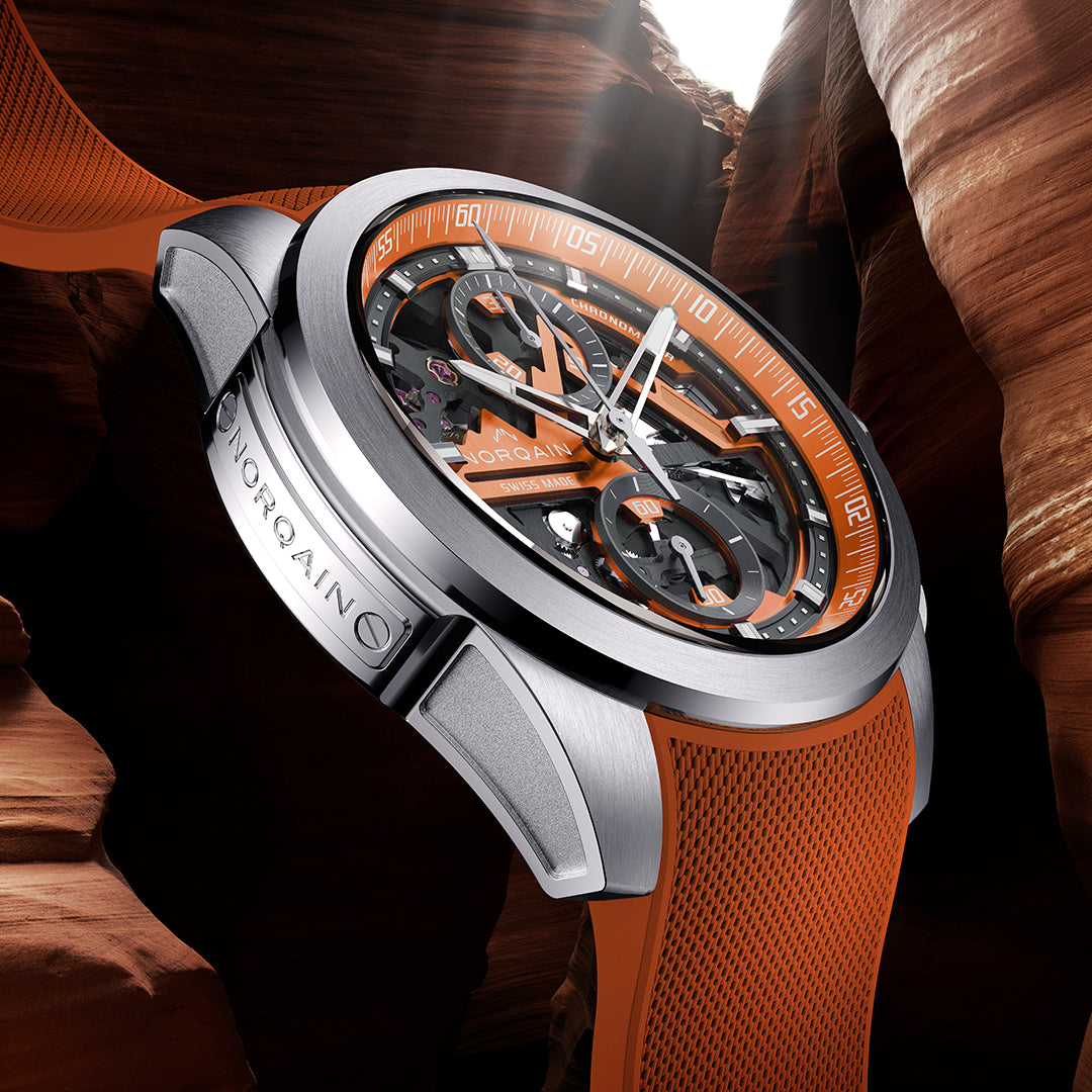 NORQAIN - Independence Skeleton Chrono - N3200.40S01.O01 – Automatik-Chronographenwerk – orange - 42 mm - Herrenuhr