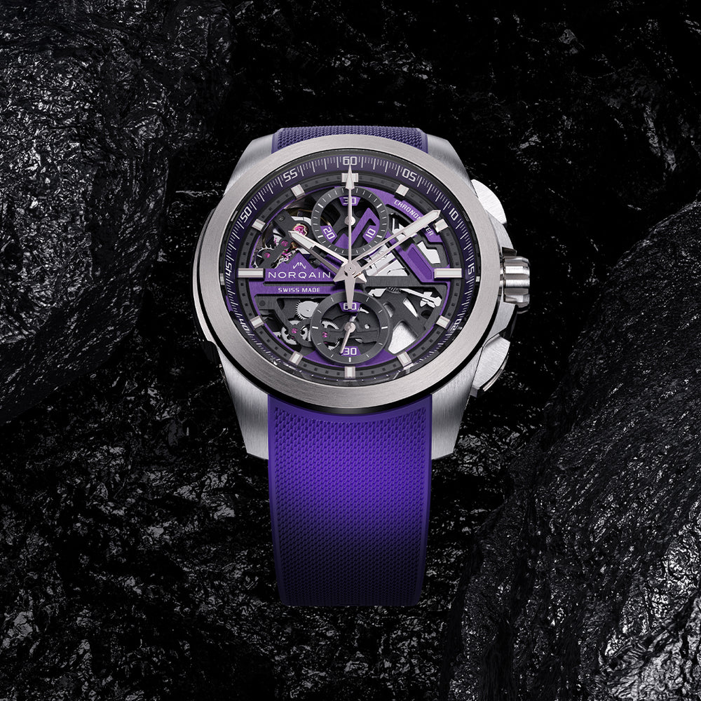 NORQAIN - Independence Skeleton Chrono - N3200.40T03.P01 – Automatik-Chronographenwerk – lila - 42 mm - Herrenuhr bei Juwelier Krebber