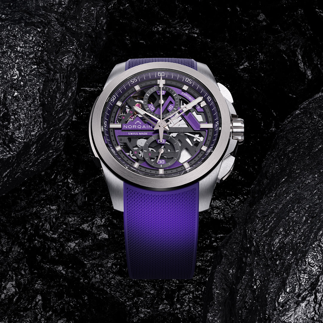 NORQAIN - Independence Skeleton Chrono - N3200.40T03.P01 – Automatik-Chronographenwerk – lila - 42 mm - Herrenuhr bei Juwelier Krebber