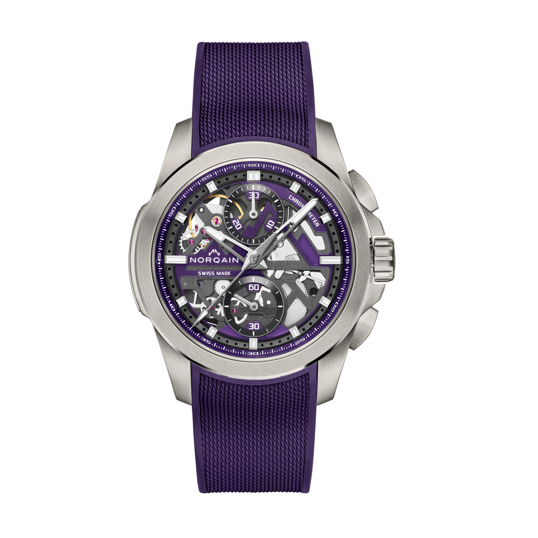 NORQAIN - Independence Skeleton Chrono - N3200.40T03.P01 – Automatik-Chronographenwerk – lila - 42 mm - Herrenuhr