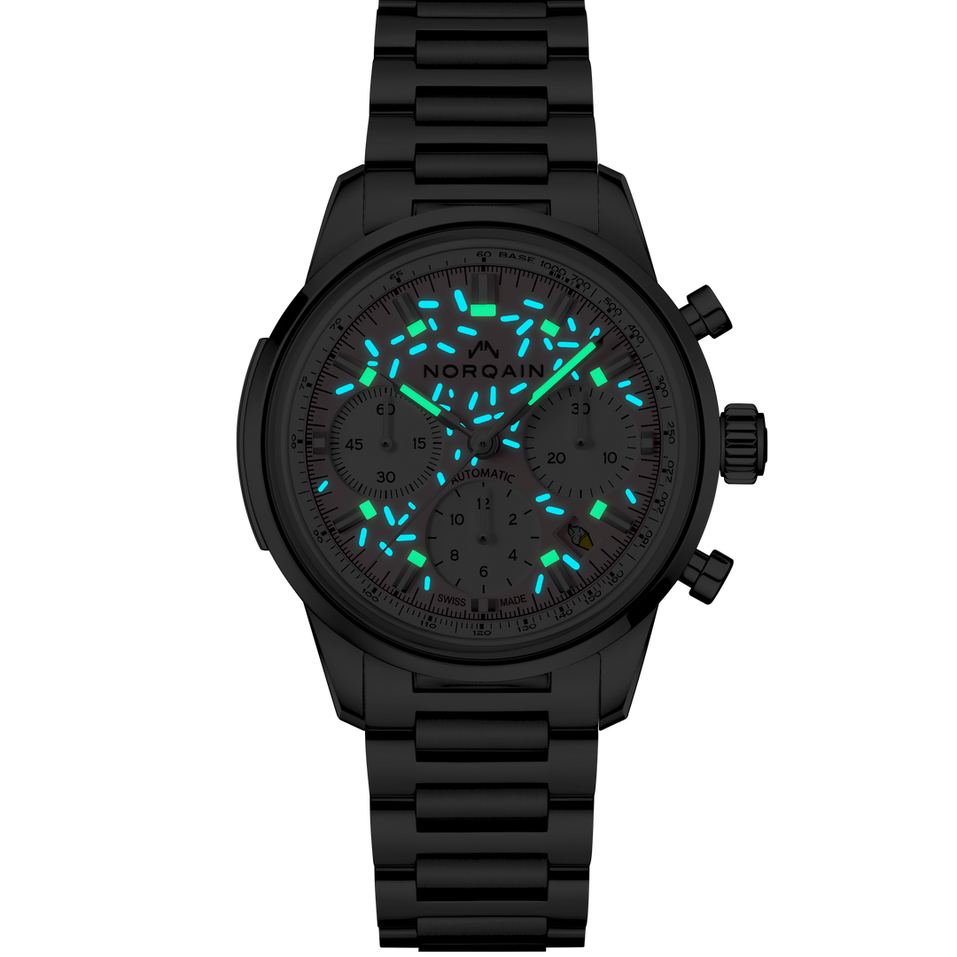 NORQAIN - Freedom Chrono Enjoy Life "Sprinkles" - N2201.19S04.K01 – Automatik-Chronographenwerk – rosa, weiß - 40 mm - Herren- und Damenuhr mit Super-LumiNova®