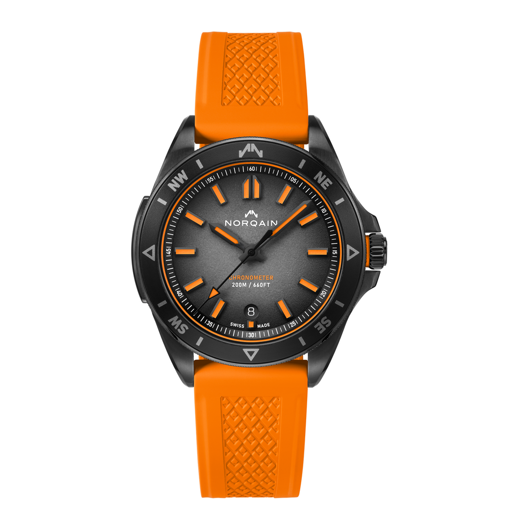 NORQAIN - Adventure Neverest Limited Edition - N1300.08B01.B01 – Automatikwerk – schwarz, grau, orange - 40 mm - Herrenuhr