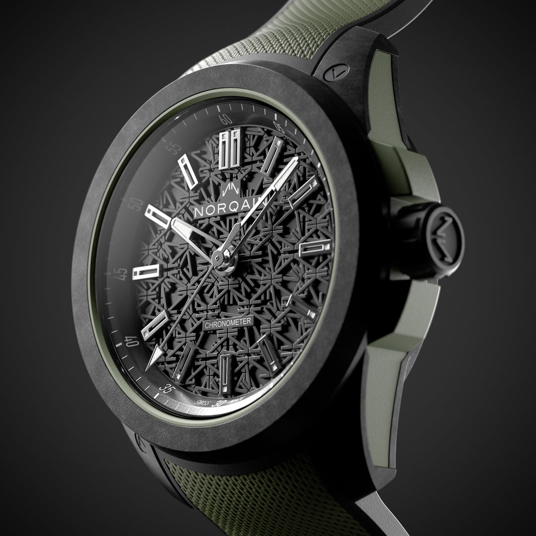 NORQAIN - Wild ONE Khaki - N3000.21Q24.B02 – Automatikwerk – Beige - 43 mm - Herrenuhr in schwarz