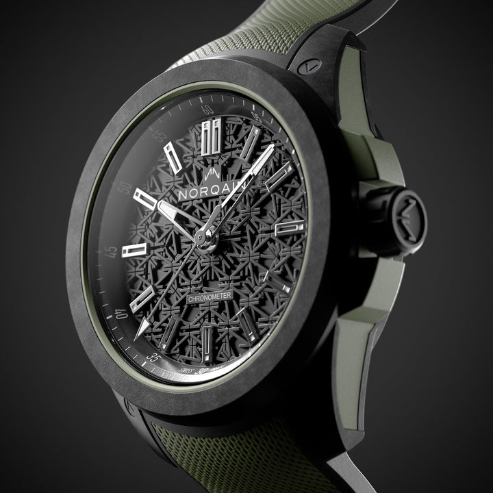 NORQAIN - Wild ONE Khaki - N3000.21Q24.B02 – Automatikwerk – Beige - 43 mm - Herrenuhr in schwarz