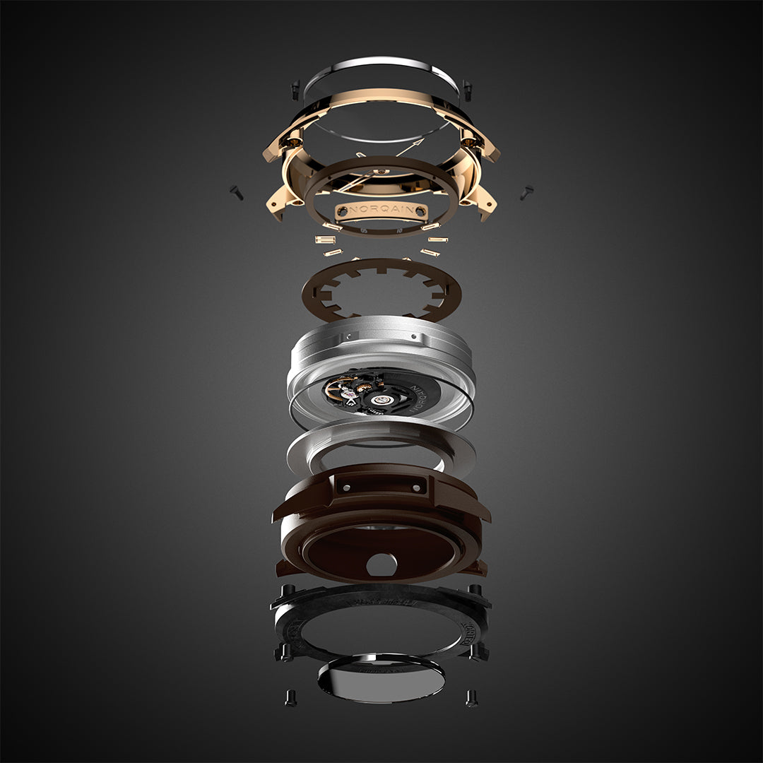 NORQAIN - Wild ONE Skeleton Red Gold- N3000.07G04.N01 – Automatikwerk – hellblau - 39 mm - Herrenuhr bei Juwelier Krebber