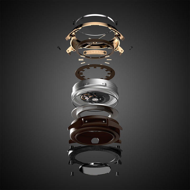 NORQAIN - Wild ONE Skeleton Red Gold- N3000.07G04.N01 – Automatikwerk – hellblau - 39 mm - Herrenuhr bei Juwelier Krebber