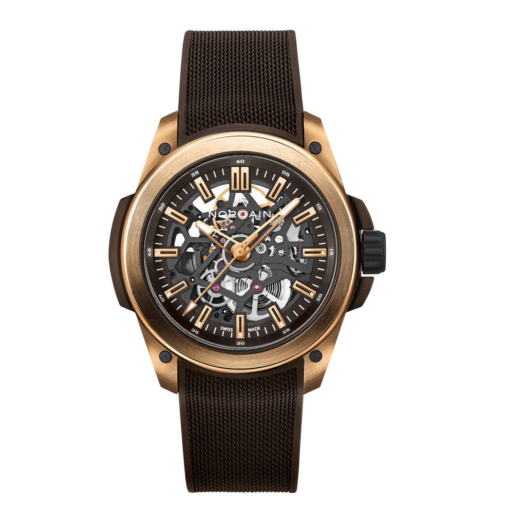 NORQAIN - Wild ONE Skeleton Red Gold- N3000.07G04.N01 – Automatikwerk – hellblau - 39 mm - Herrenuhr