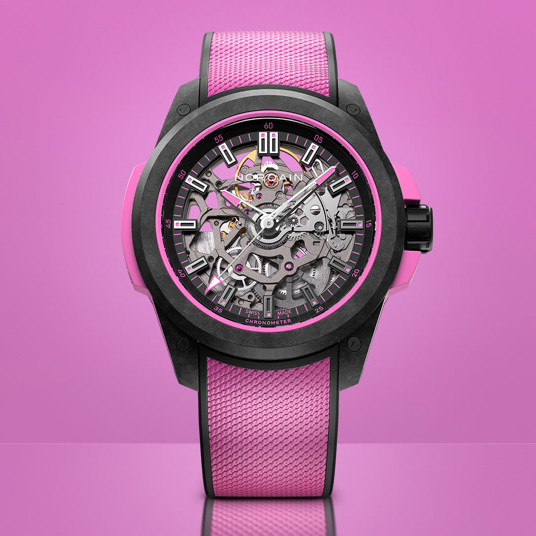 NORQAIN - Wild ONE Skeleton Hyper Pink - N3001.07Q04.B03 – Automatikwerk – Hyper Pink - 39 mm - Herren- und Damenuhr in Mönchengladbach kaufen