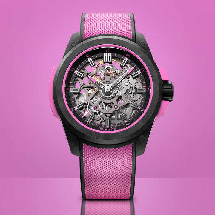 NORQAIN - Wild ONE Skeleton Hyper Pink - N3001.07Q04.B03 – Automatikwerk – Hyper Pink - 39 mm - Herren- und Damenuhr in Mönchengladbach kaufen
