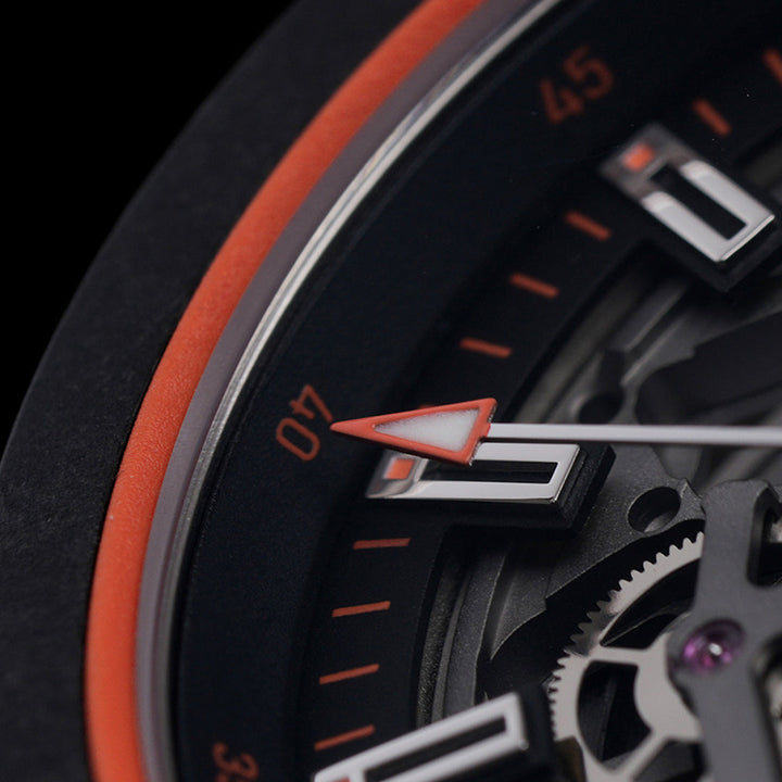 NORQAIN - Wild ONE Skeleton Coral - N3000.07Q31.B13 – Automatikwerk – rot, schwarz - 42 mm - Herrenuhr