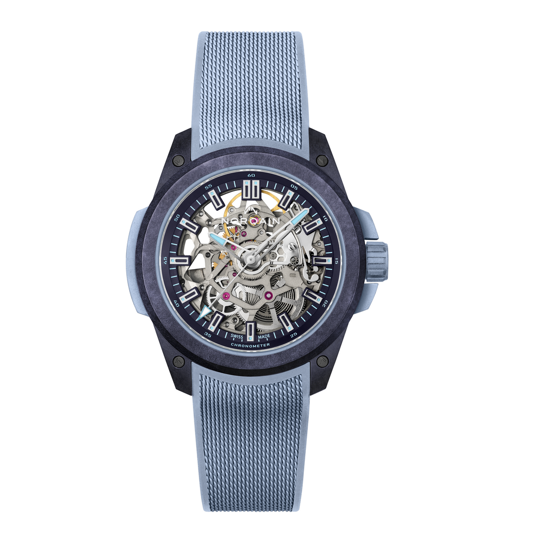 NORQAIN - Wild ONE Skeleton Purple Ice Blue - N3001.07Q05.P01 – Automatikwerk – Iceblau - 39 mm - Herrenuhr