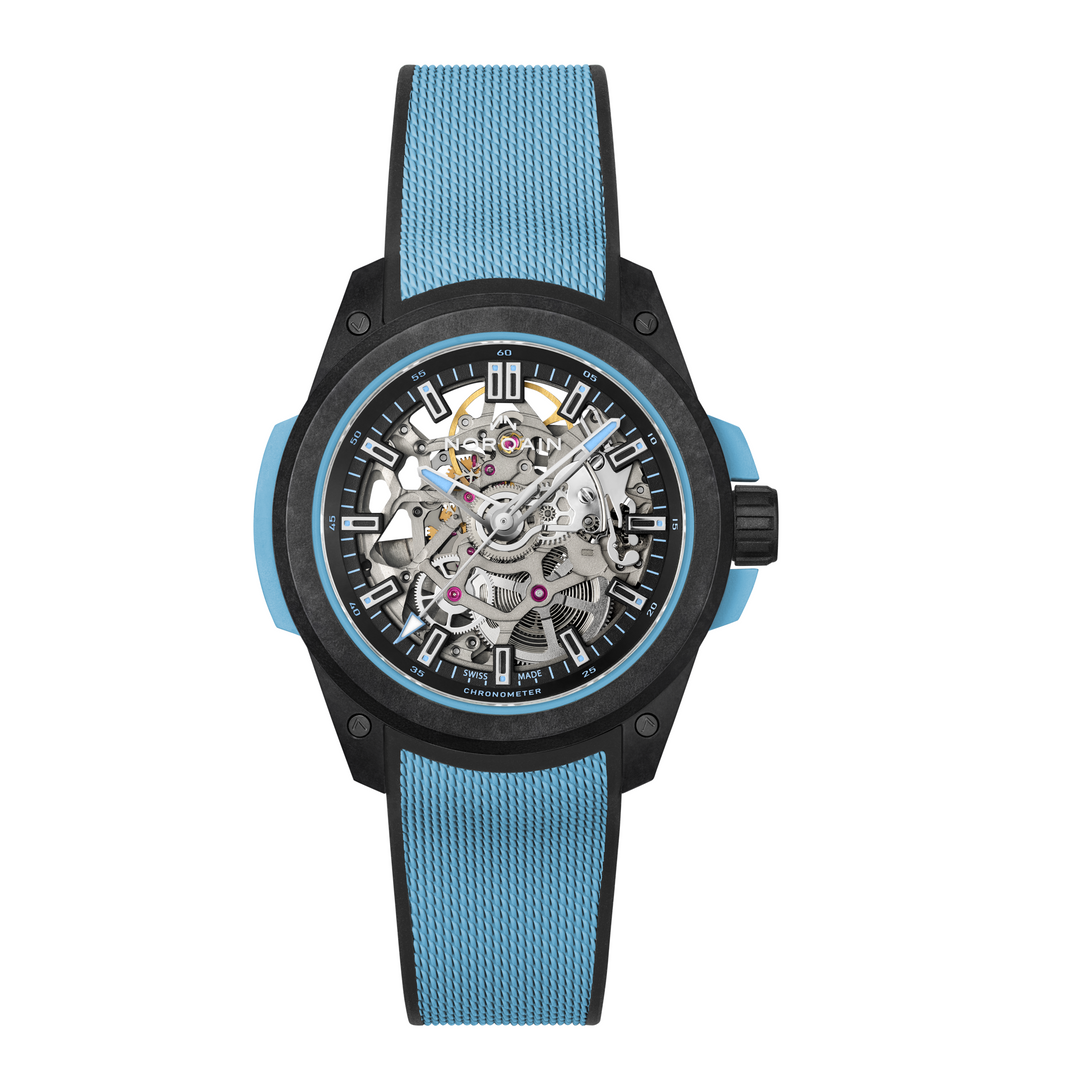 NORQAIN - Wild ONE Skeleton Sky Blue - N3001.07Q02.B02 – Automatikwerk – hellblau - 39 mm - Herren- und Damenuhr