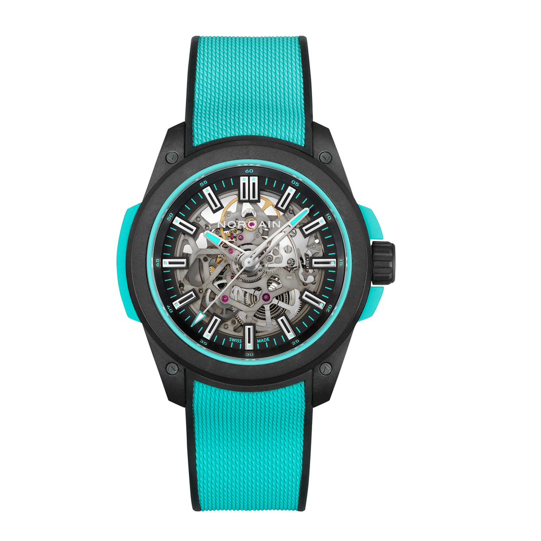 NORQAIN - Wild ONE Skeleton Turquoise - N3000.07Q27.B07 – Automatikwerk – türkis, schwarz - 42 mm - Herrenuhr