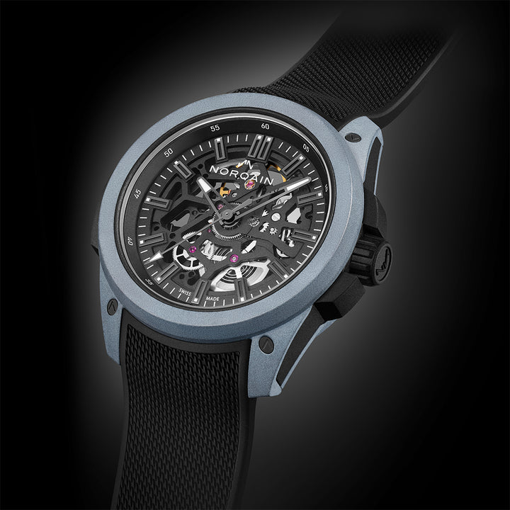 NORQAIN - Wild ONE Skeleton Grey - N3000.07Q42.B18 – Automatikwerk – schwarz - 42 mm - Herrenuhr