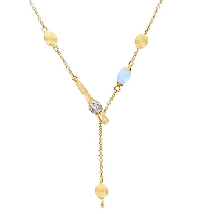  Nanis - Halskette Soffio Azure - CS22-587 - Gelbgold, Farbsteine, Diamanten - Halskette für Damen mit Aquamarine