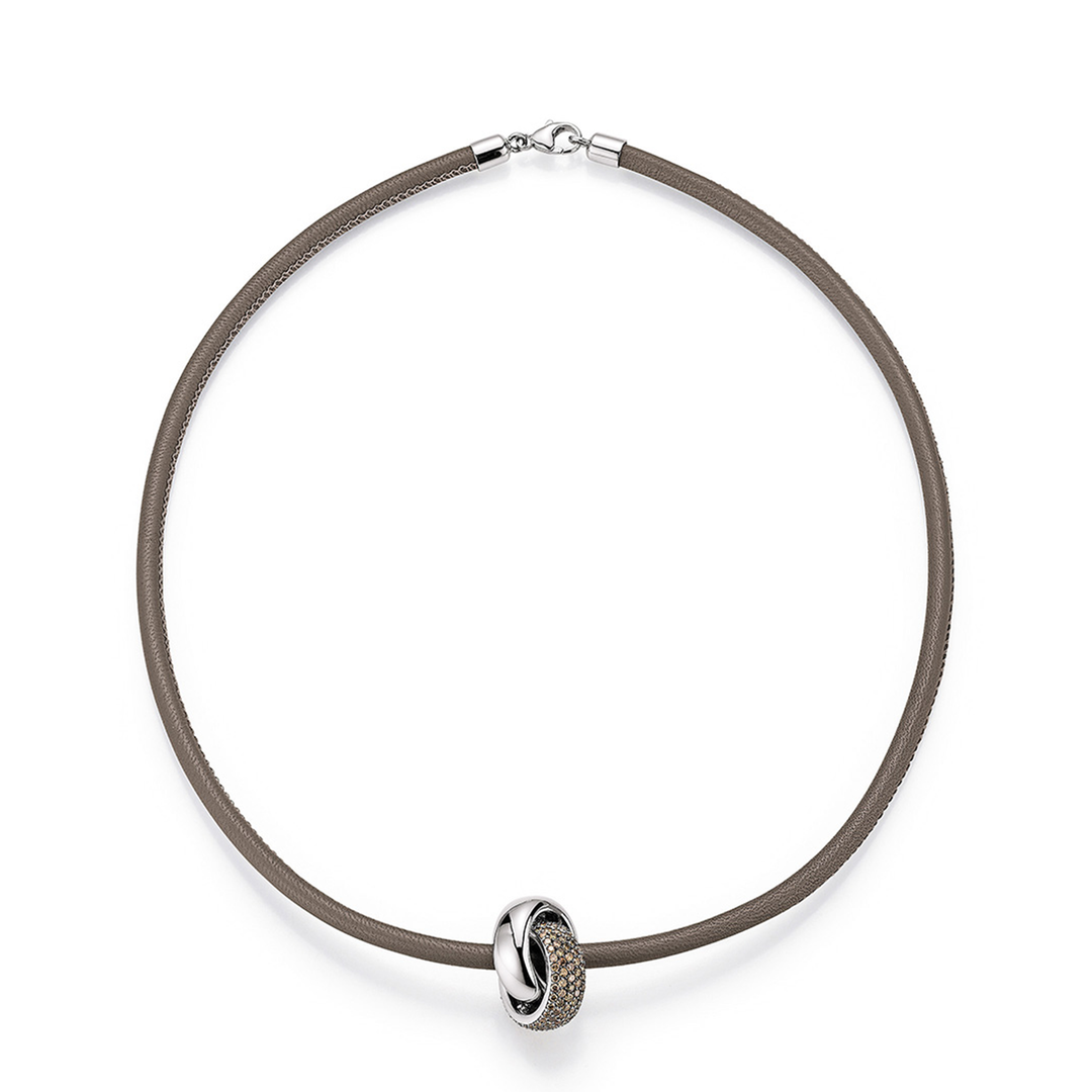 noor - Exclusive Collier – 30533-011-W8 – Weißgold – braune Diamanten- Collier für Damen