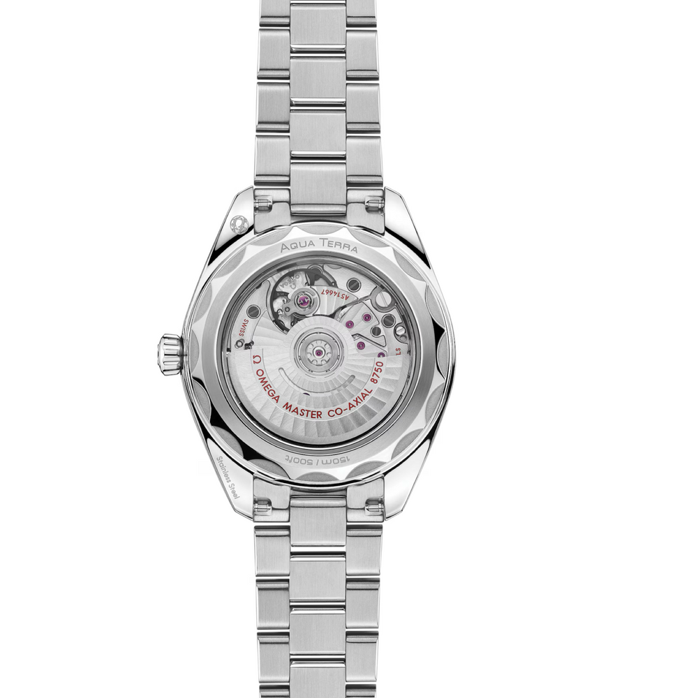 OMEGA - Seamaster Aqua Terra 150M - 220.10.30.20.55.001 – Automatikwerk – weiß, Perlmutt - 30 mm - Damenuhr mit Saphirglasboden