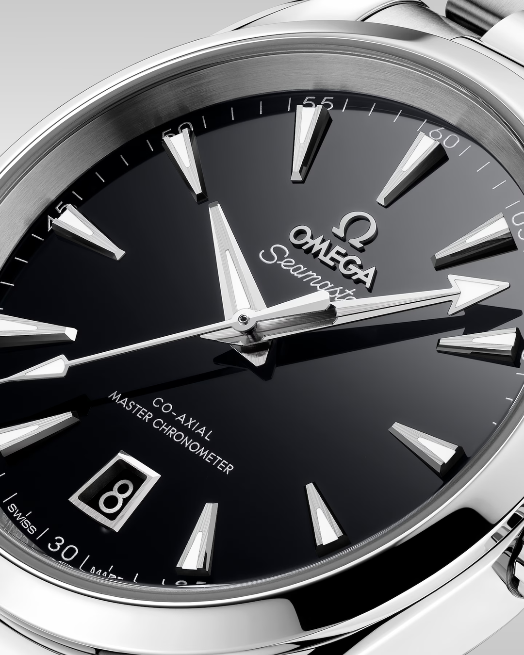 OMEGA - Seamaster Aqua Terra 150M - 220.10.38.20.01.004 – Automatikwerk – schwarz - 38 mm - Herren- und Damenuhr mit schwarz lackierten Zifferblatt