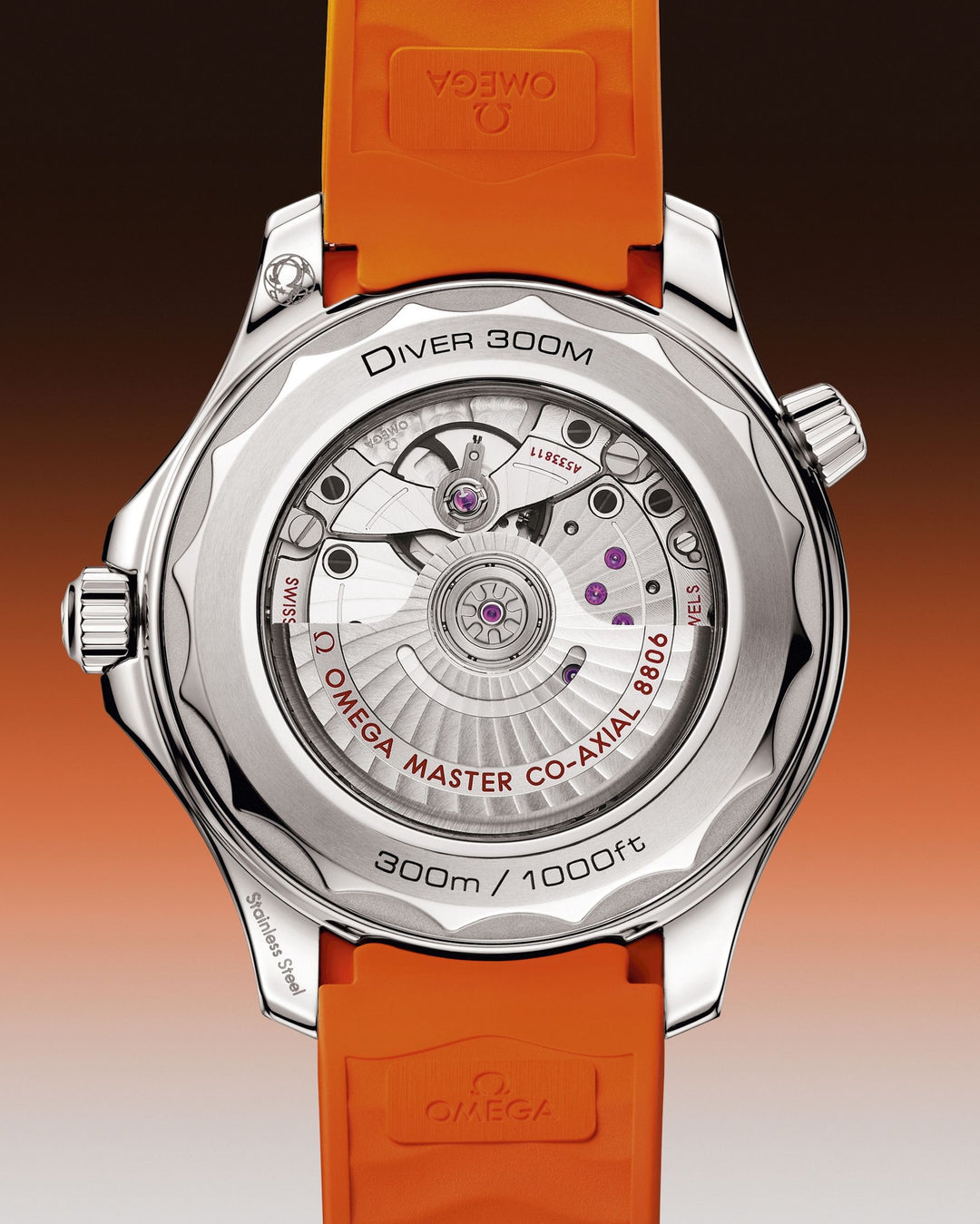 OMEGA - Seamaster Diver 300M - 210.32.42.20.01.006 – Automatikwerk – schwarz, orange - 42 mm - Herrenuhr Saphirglasboden