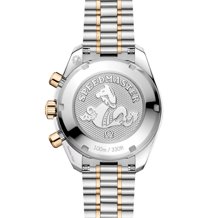 OMEGA Speedmaster 38 - 324.20.38.50.02.001 - Automatik-Chronograph - Silber, Gold, Grün - 38 mm - Herren- und Damenuhr