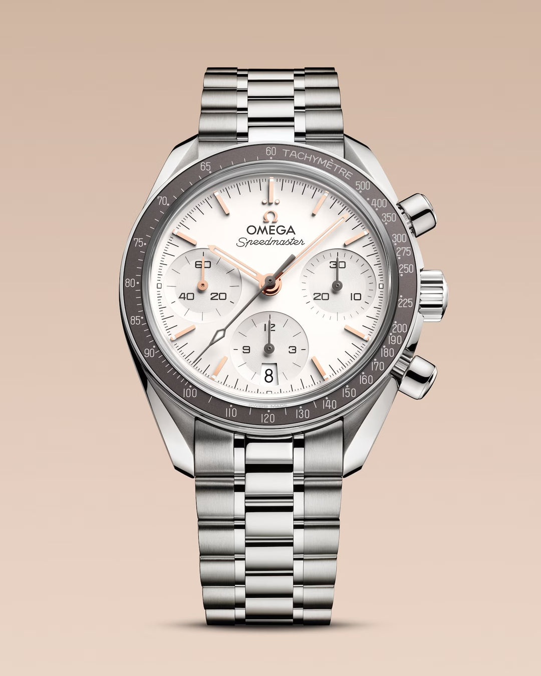OMEGA Speedmaster 38 - 324.30.38.50.02.003 - Automatik-Chronograph - silber, grau - 38 mm - Herren- und Damenuhr