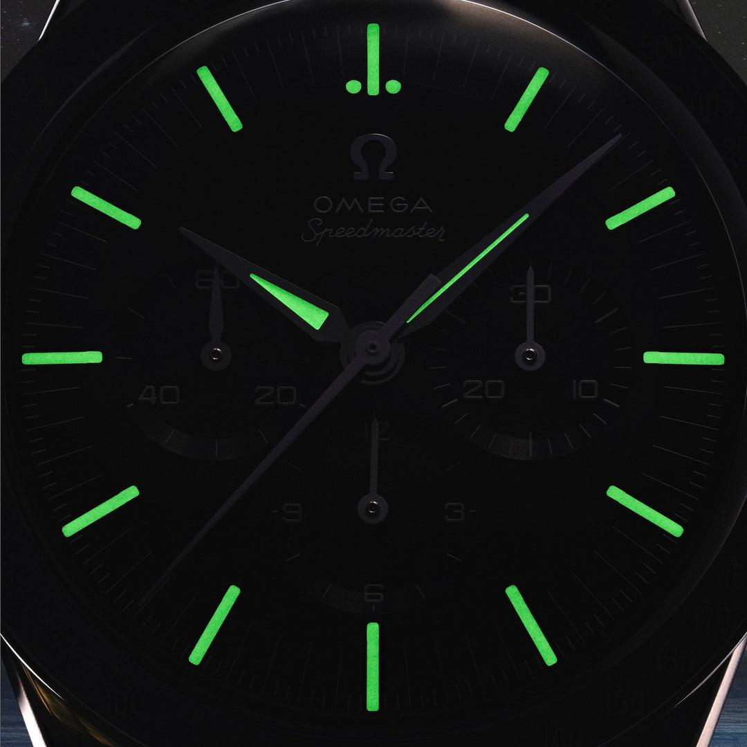 OMEGA - Speedmaster First OMEGA in Space - 310.30.40.50.06.001 – Handaufzugswerk – blaugrau - 39,7 mm - Herrenuhr mit Leuchtindizes