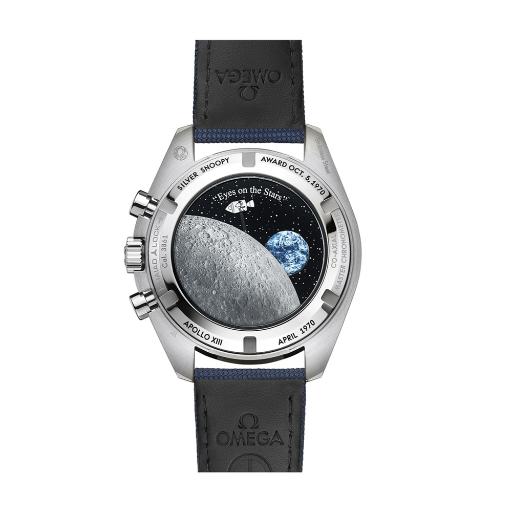 OMEGA - Speedmaster "Silver Snoopy Award"-Edition - 310.32.42.50.02.001 – Handaufzug – silber, blau - 42 mm - Herrenuhr mit NAIAD Gehäuseboden