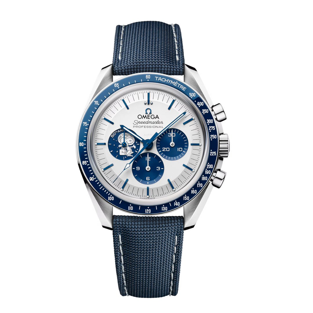 OMEGA - Speedmaster "Silver Snoopy Award"-Edition - 310.32.42.50.02.001 – Handaufzug – silber, blau - 42 mm - Herrenuhr