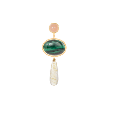 Ole Lynggaard - Lotus Einhänger für Ohrstecker -A1698-404 - Gelbgold - Rutilquartz - Einhänger Ohrschmuck für Damen Schmuckset