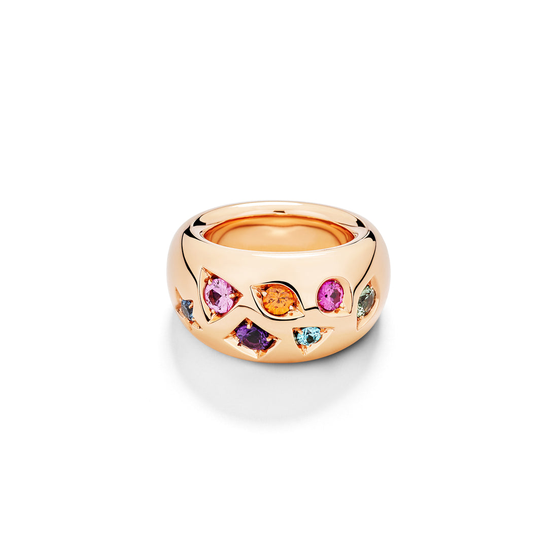 Pomellato Iconica – PAC5007_O7000_000VA – Roségold – Diamanten - Damenring mit vielen Farbsteinen