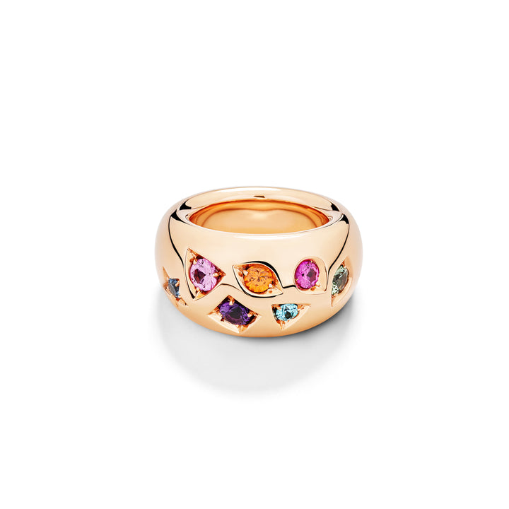 Pomellato Iconica – PAC5007_O7000_000VA – Roségold – Diamanten - Damenring mit vielen Farbsteinen