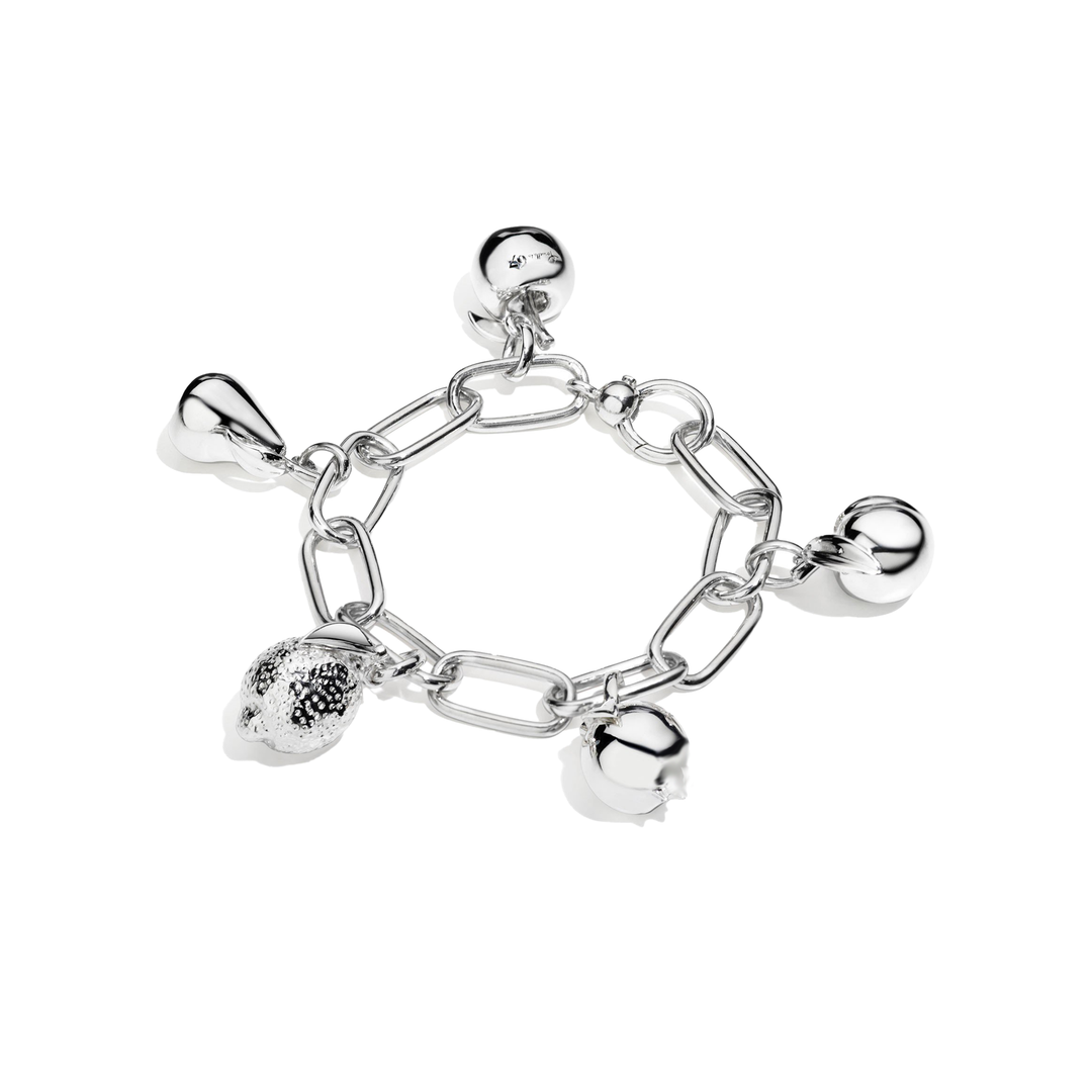 Pomellato 67 Armband B.B217/A aus 925/- Silber mit Frucht Charms